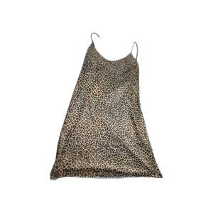 Vintage Vassarette Leopard Print Slip Dress - Size 38/20"/44  Satin Feel